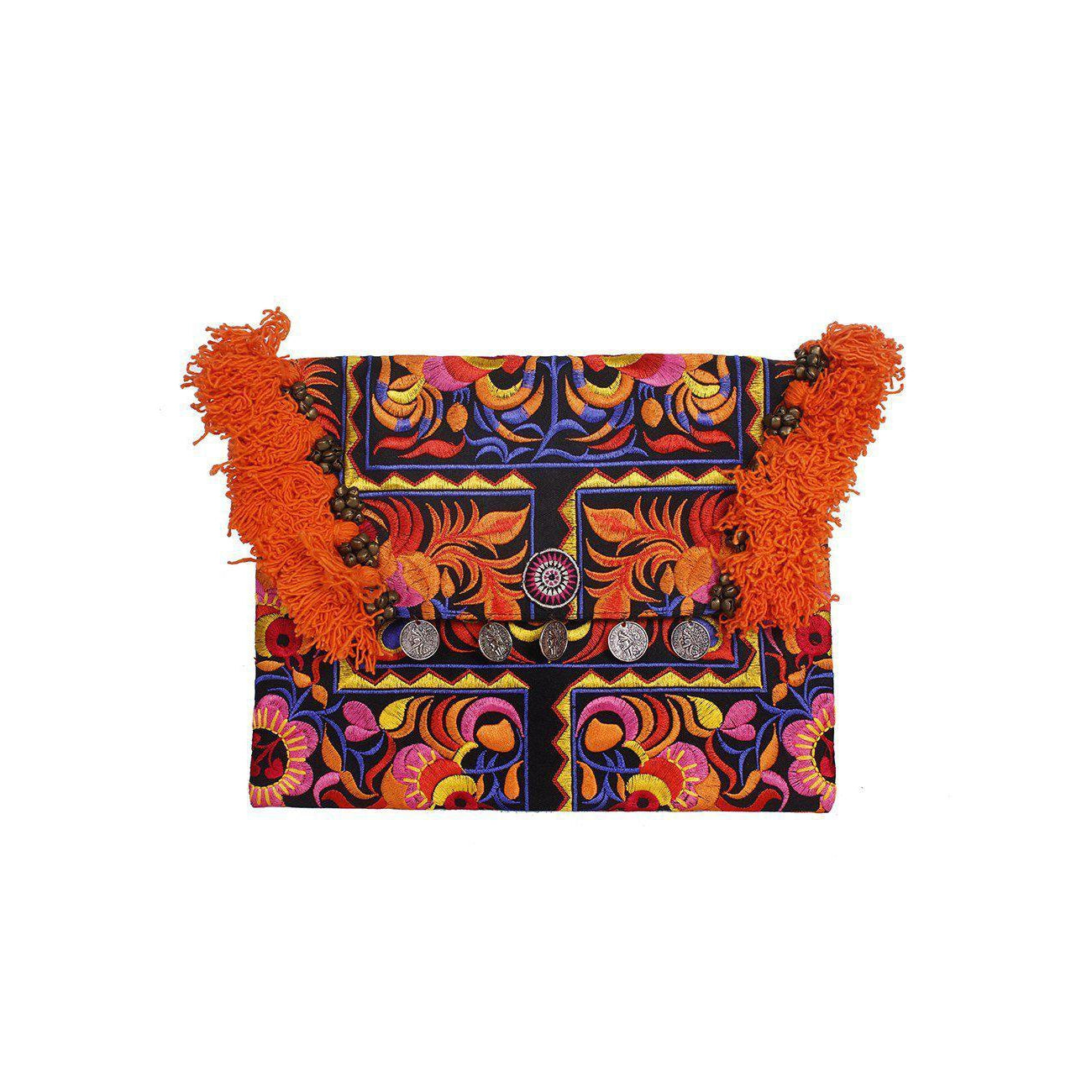 Embroidered Multi Tassel Clutch Bag | IPad Case - Thailand