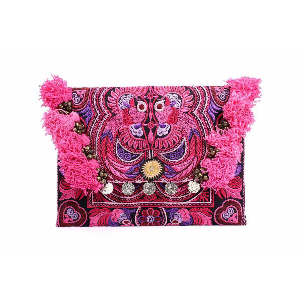 Embroidered Multi Tassel Clutch Bag | IPad Case - Thailand