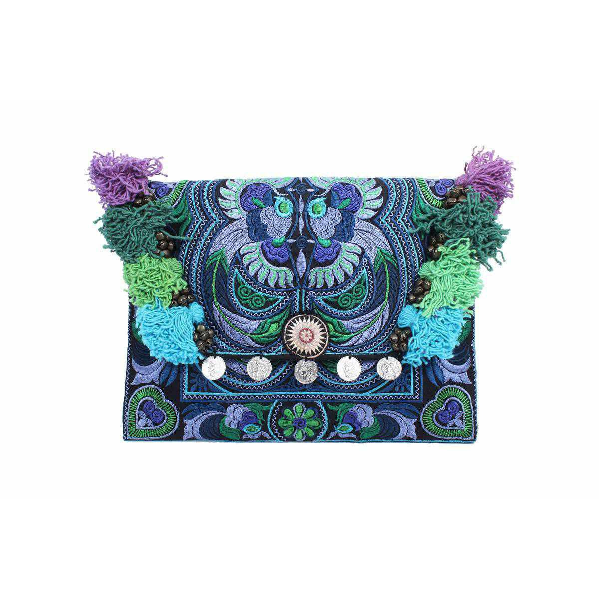Embroidered Multi Tassel Clutch Bag | IPad Case - Thailand