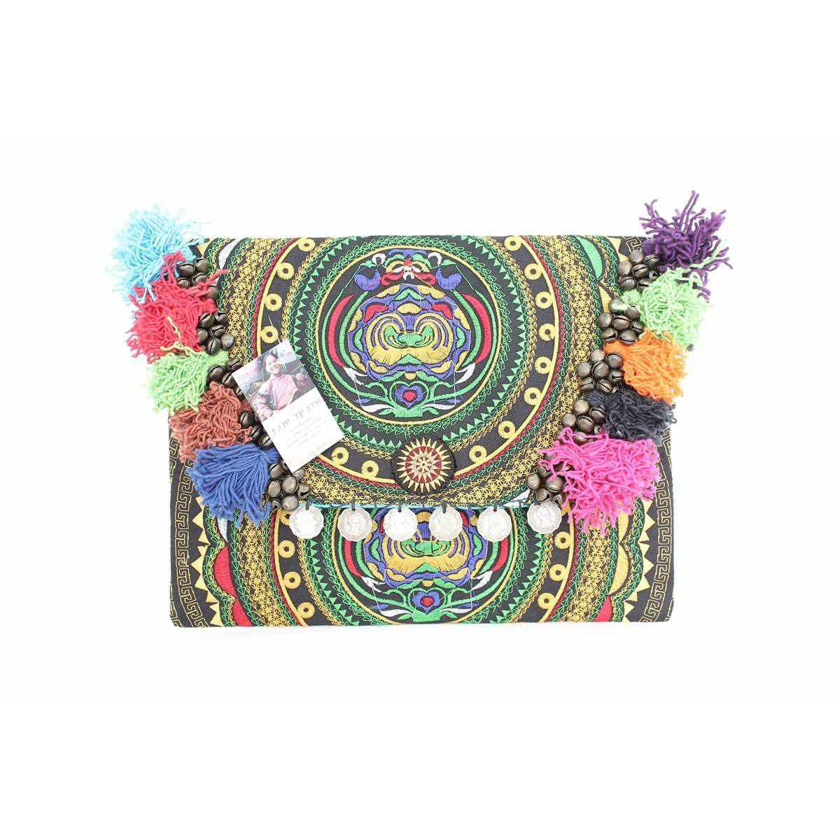 Embroidered Multi Tassel Clutch Bag | IPad Case - Thailand
