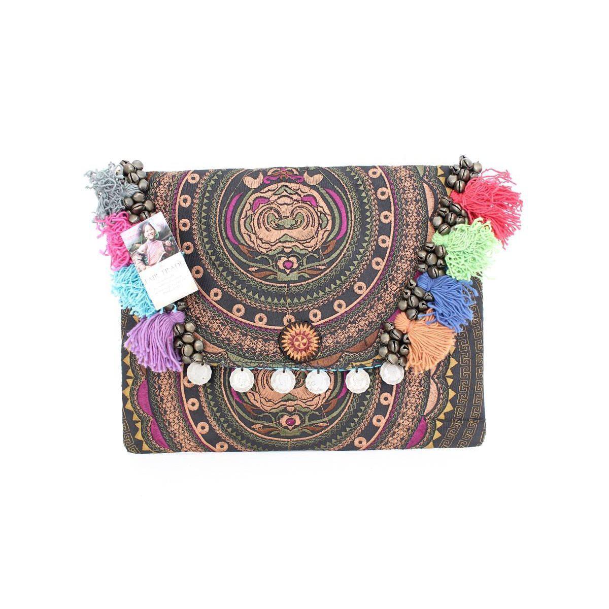 Embroidered Multi Tassel Clutch Bag | IPad Case - Thailand
