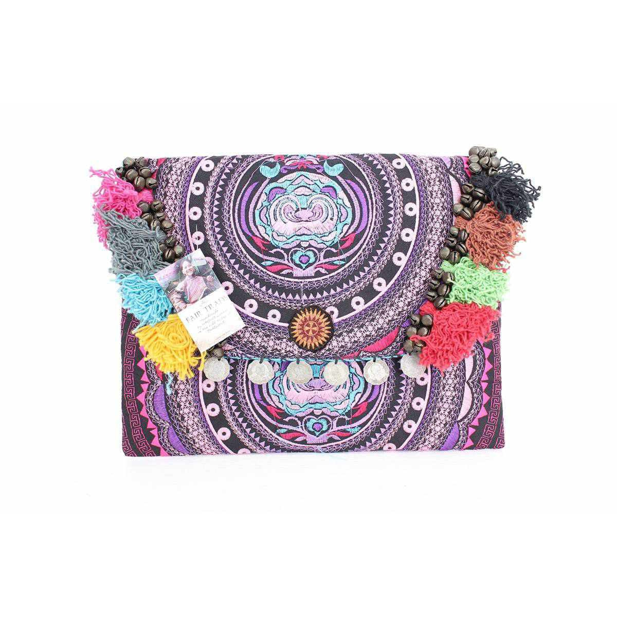 Embroidered Multi Tassel Clutch Bag | IPad Case - Thailand