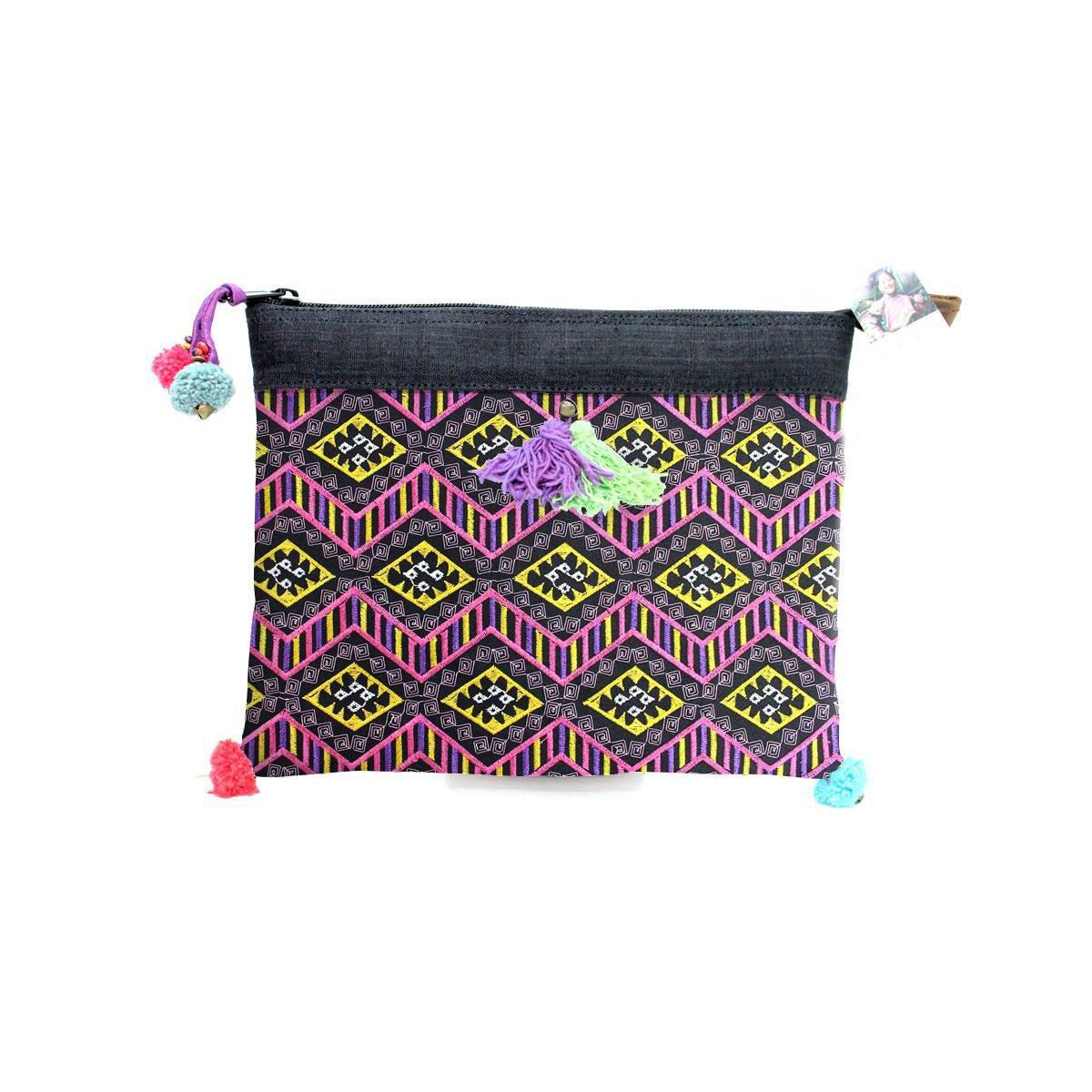 Handcrafted Embroidered Clutch | iPad Bag - Thailand