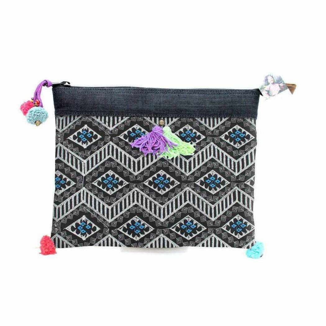 Handcrafted Embroidered Clutch | iPad Bag - Thailand