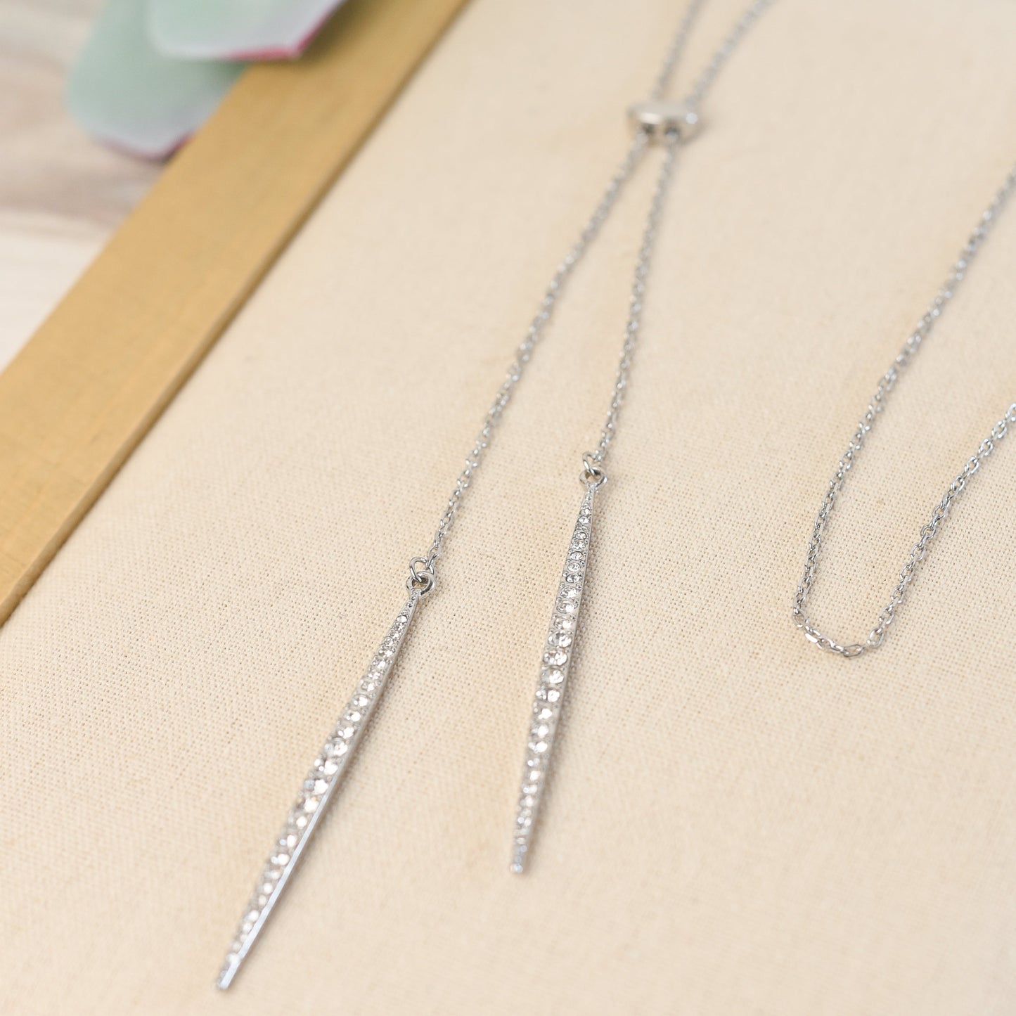 Pave Lariat Pendant Necklace