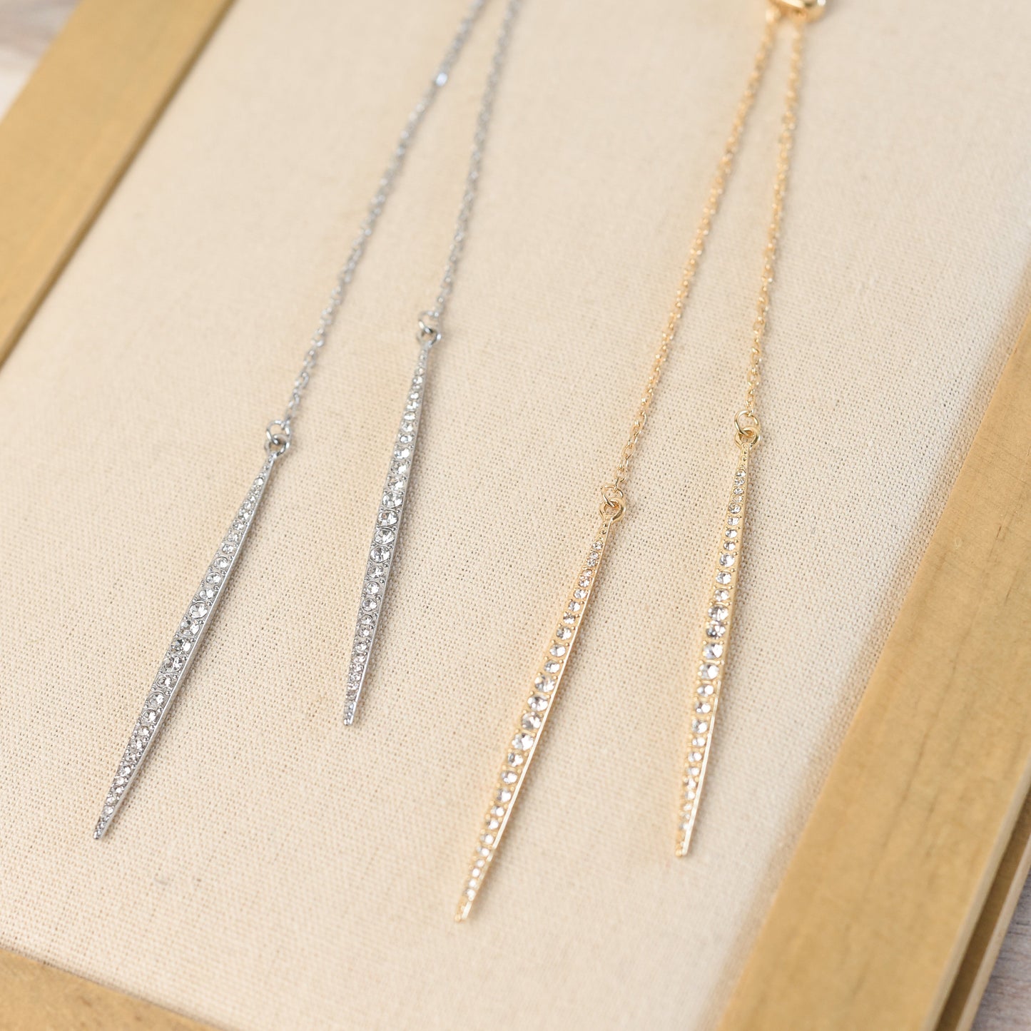 Pave Lariat Pendant Necklace