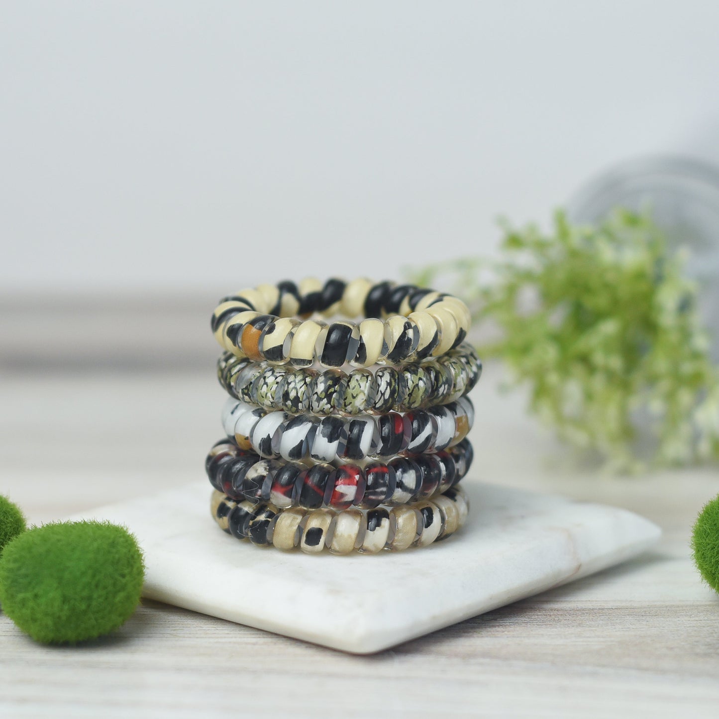 Large Hair Coil Set in Animal Prints