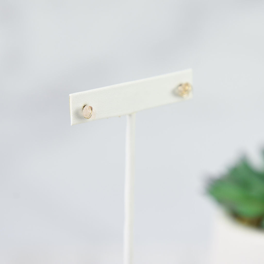 Kara Wire Wrapped Natural Stone Stud Earrings - Osadia Concept Store
