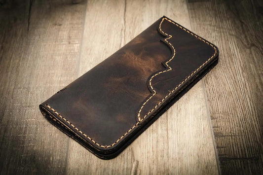 Western Long Wallet - Walnut Brown