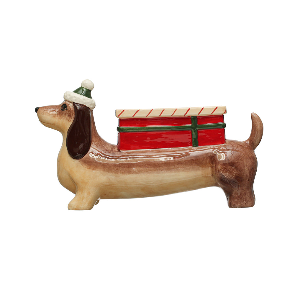 Hand-Painted Ceramic Dog w/ Gift Planter