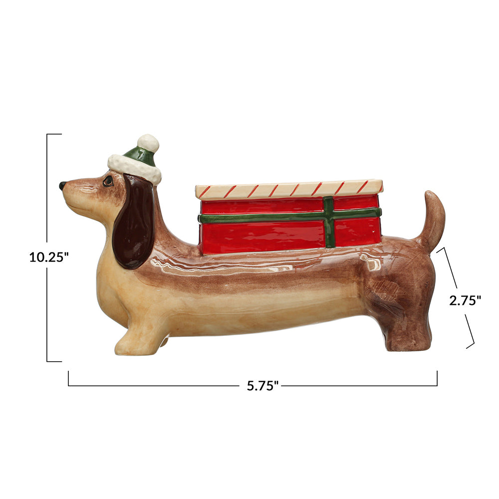 Hand-Painted Ceramic Dog w/ Gift Planter