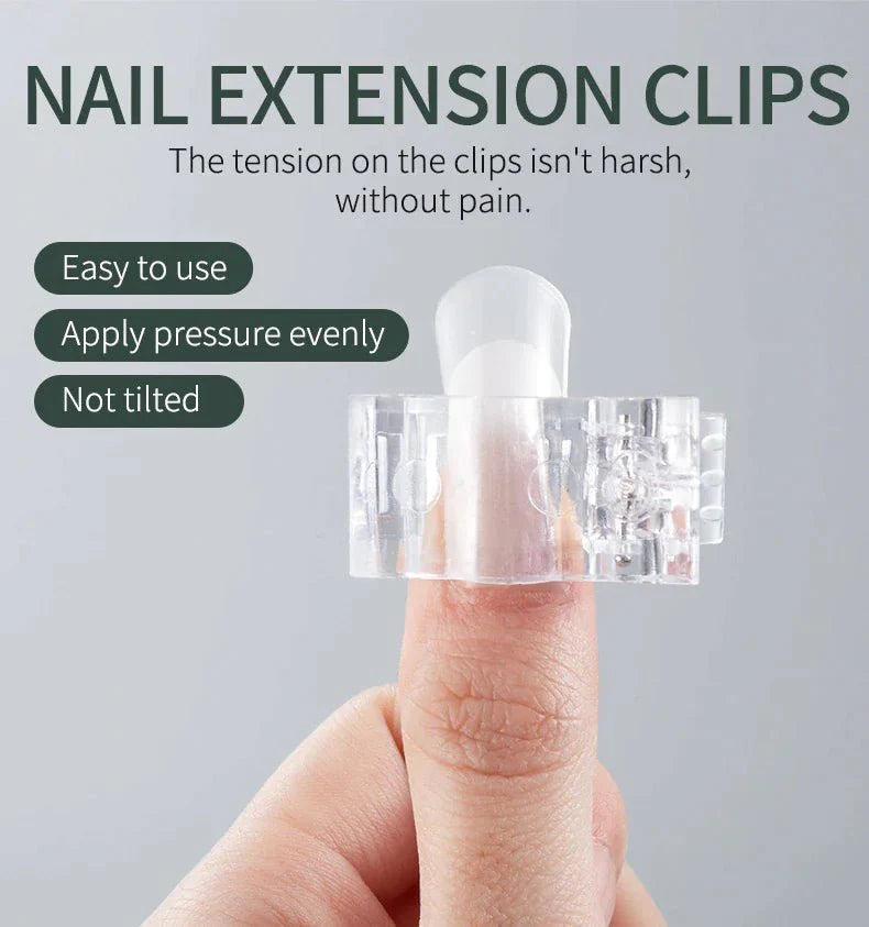 10-Piece Nail Tips Clip Set - Quick Poly Gel Extension Clamps