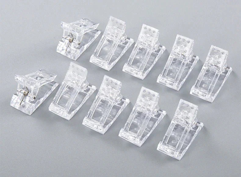 10-Piece Nail Tips Clip Set - Quick Poly Gel Extension Clamps