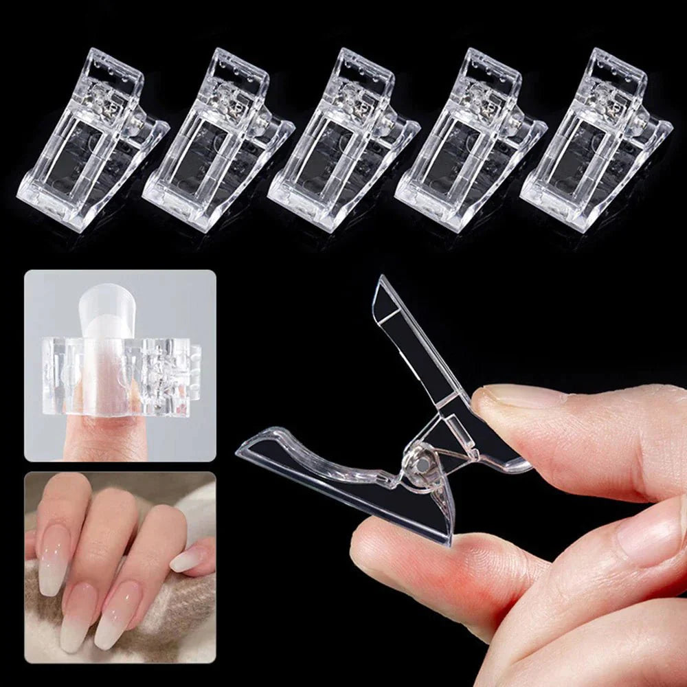 10-Piece Nail Tips Clip Set - Quick Poly Gel Extension Clamps