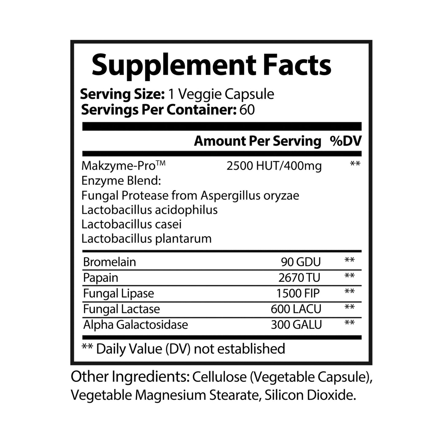 Nutrizy Digestive Enzyme Blend Supplement (60 Capsules)