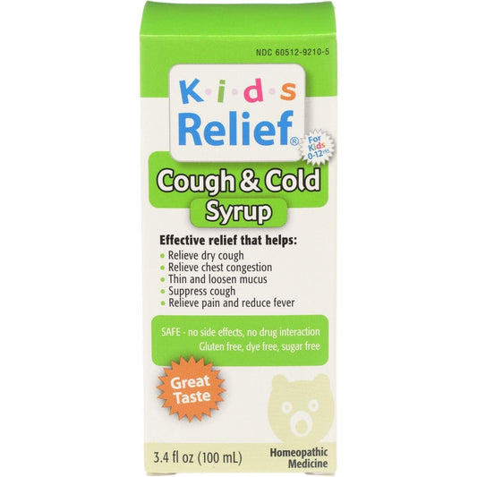 Kids Relief Cough & Cold Syrup, 3.4 Fl Oz