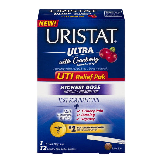 Uristat UTI Relief Pak, Test For Infection + Pain Relief, 1 Strip