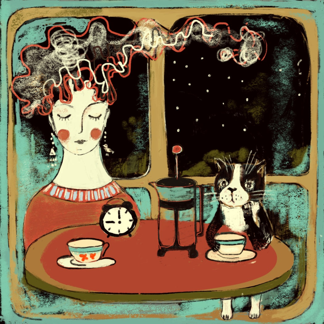 Coffee with Cat: Day Scene & Night Scene