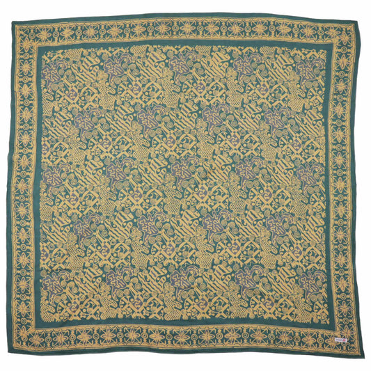 Large 39" Hand Dyed Batik Bandana, 100% Soft Cotton, Abstract Flowers