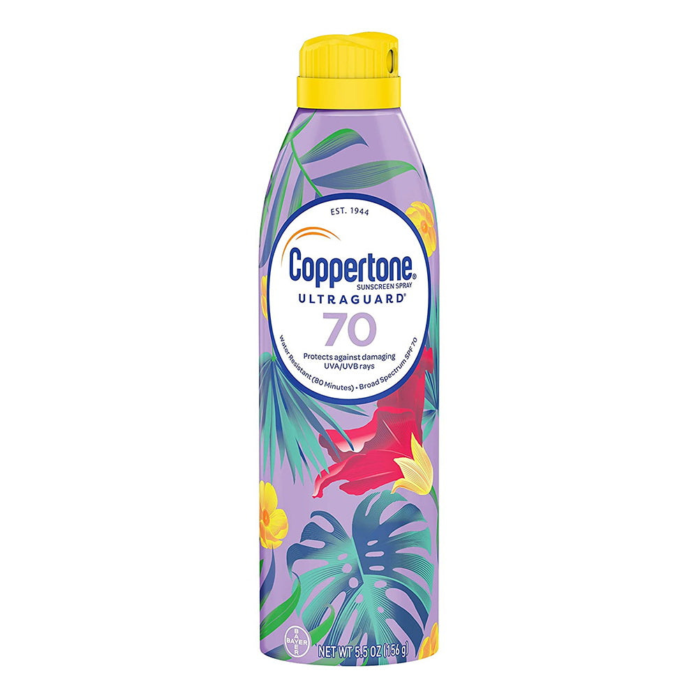 Coppertone Ultra Guard Sunscreen Continuous Spray Broad Spectrum SPF 70, 5.5 Ounces
