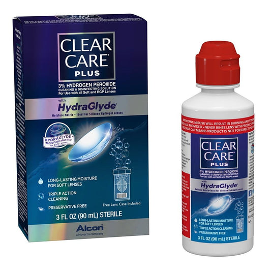 Clear Care Plus, Cleaning & Disinfecting Solution, With Hydraglyde, 3% Hydrogen Peroxide, 3 Fl Oz