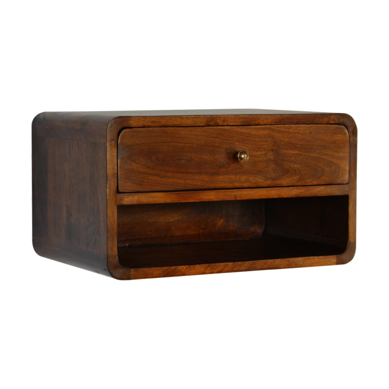 Solid Wood Curve Floating Bedside