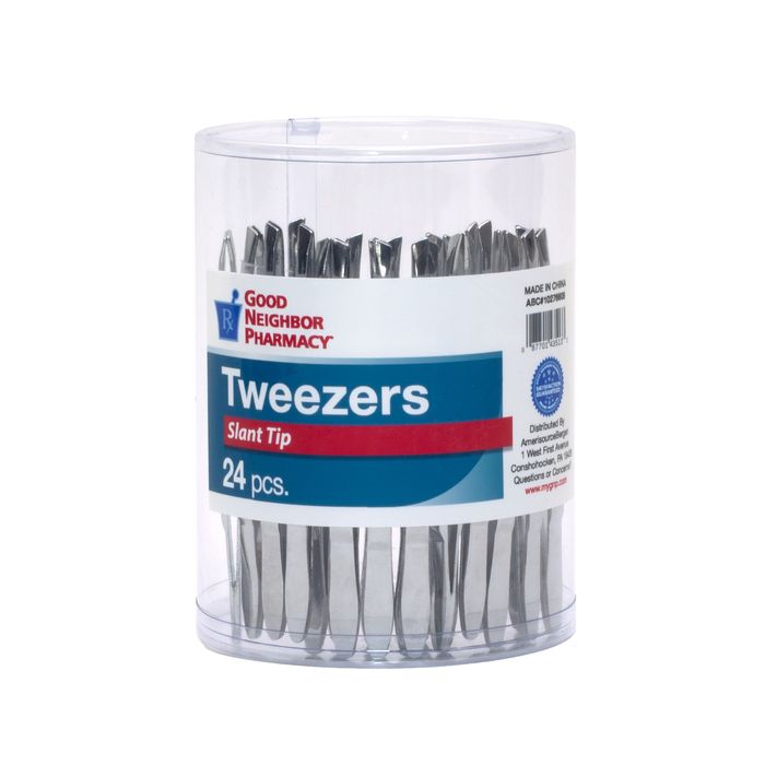 GNP Slant Tip Tweezers Display Drum (24 Count)