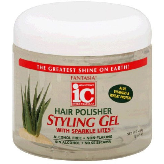 Fantasia IC Hair Polisher Styling Gel With Sparkle Lites - 16 Oz
