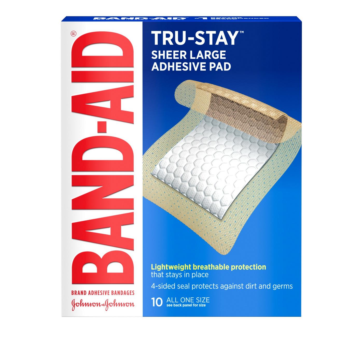 Band-Aid Brand Adhesive Pad, Sheer Large, All One Size