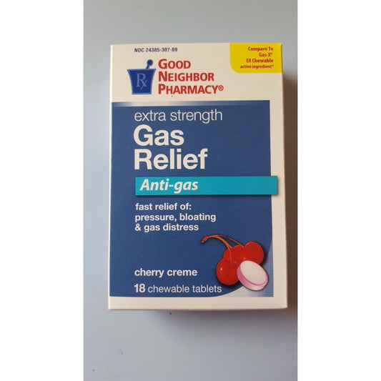 G.n.p. Gas Relief Cherry 125 Maximum Strength 18 Tabs