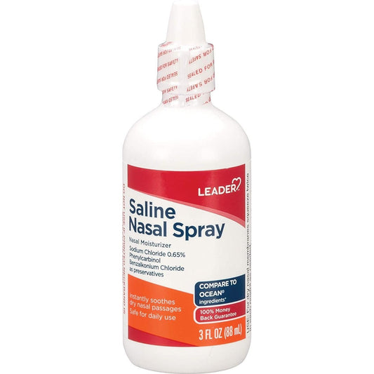 Leader Saline Nasal Spray, 3 Oz