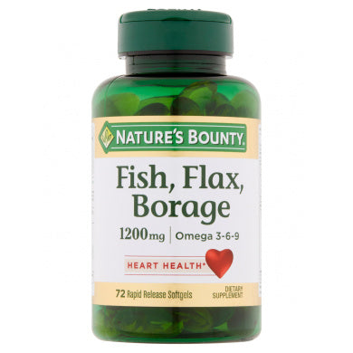 Nature's Bounty Fish, Flax, Borage, 1200 Mg, Rapid Release Softgels