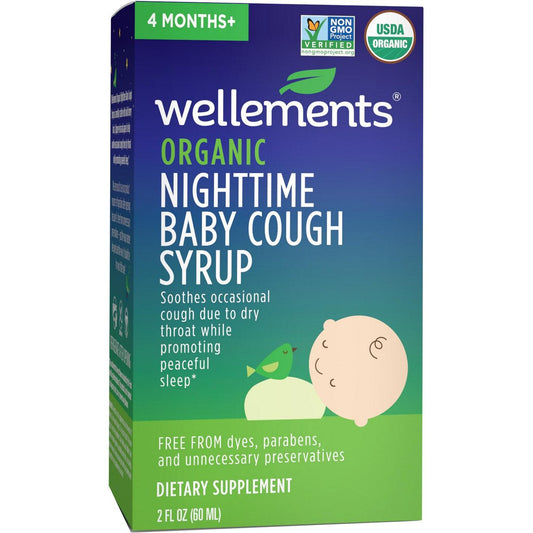 Wellements Cough & Mucus Syrup, Nighttime, Organic, Baby 2 Fl Oz