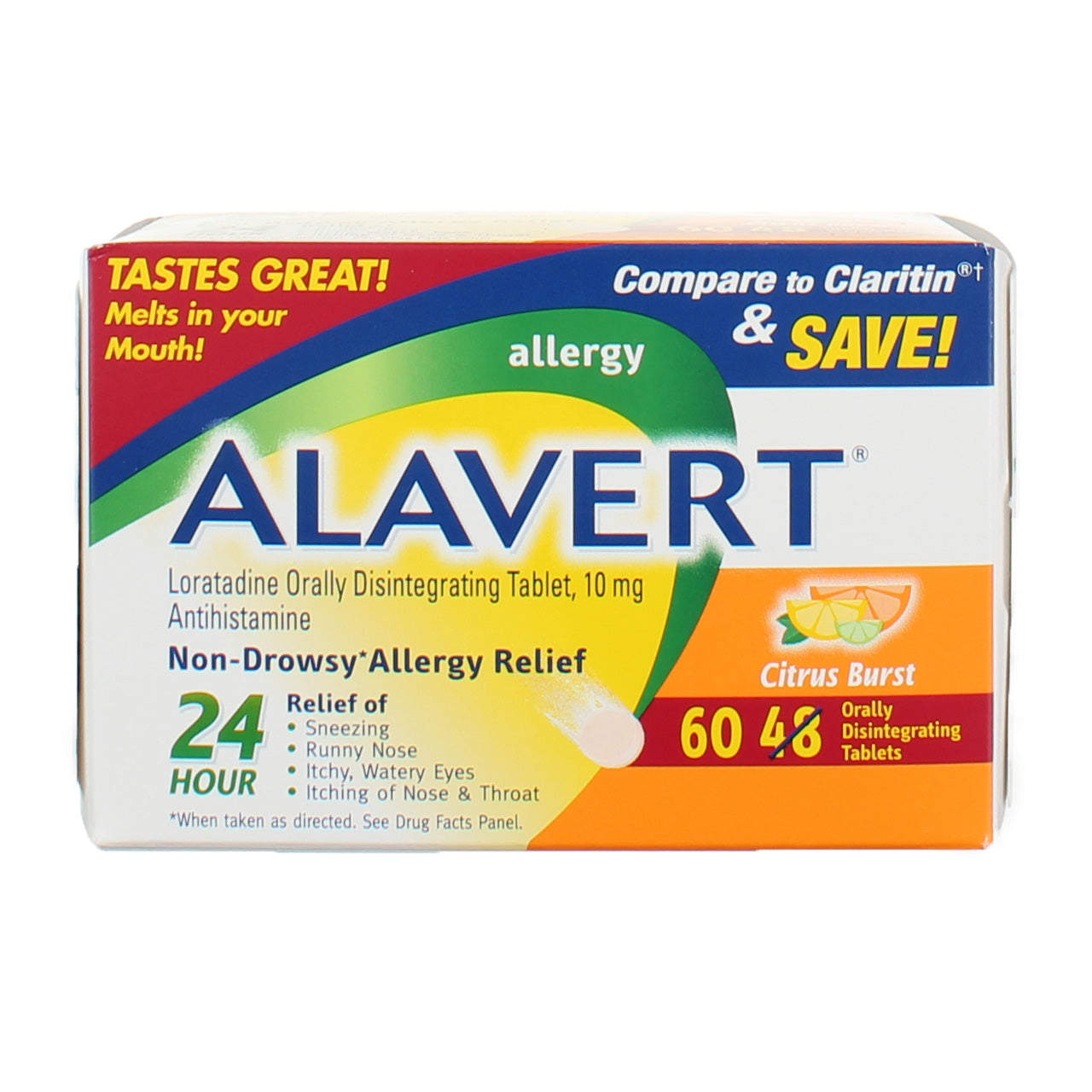 Alavert 24 Hour Non-Drowsy Allergy Relief Tablets, Citrus Burst