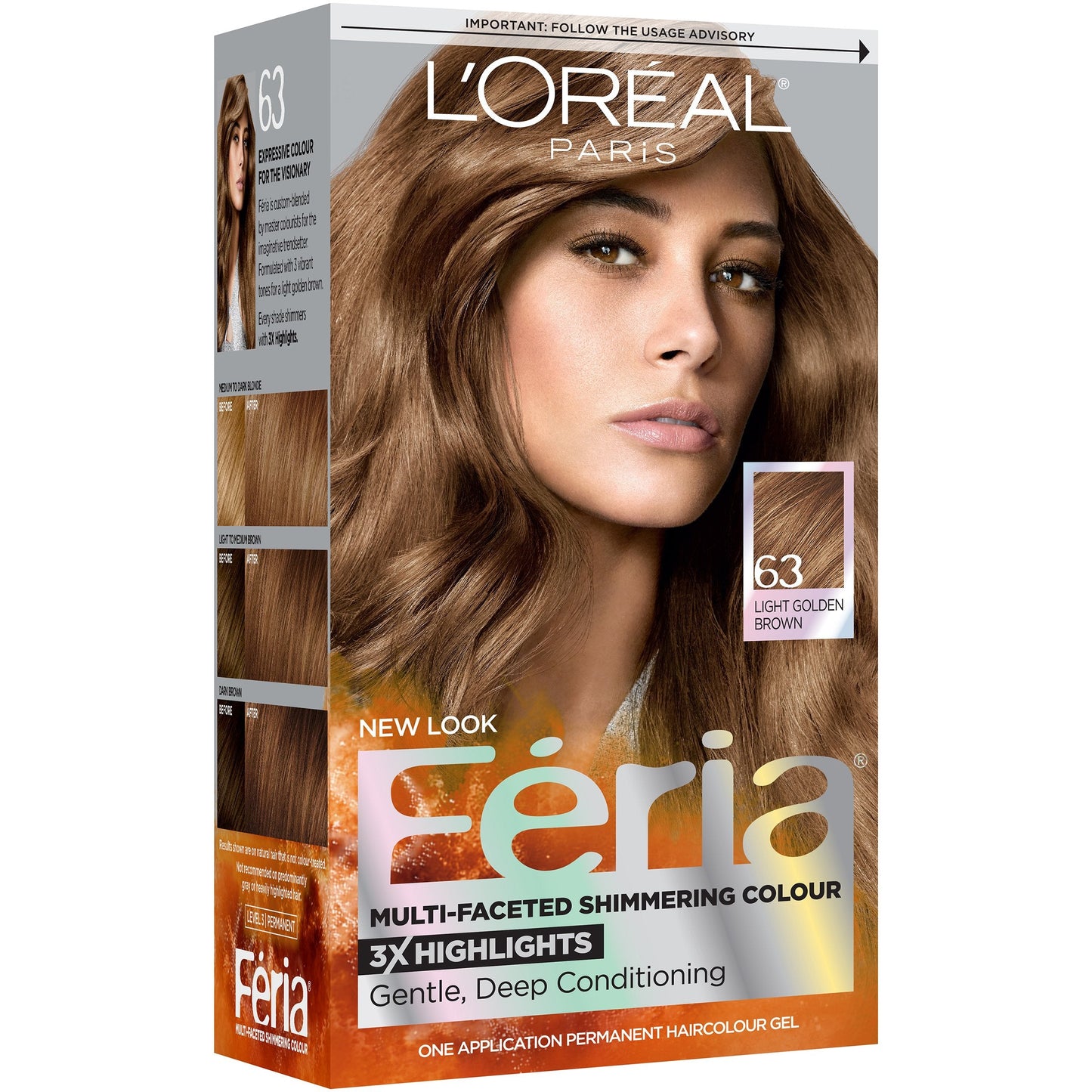 Feria L'Oréal Paris Multi-Faceted Permanent Hair Color - 63 Light Golden Brown