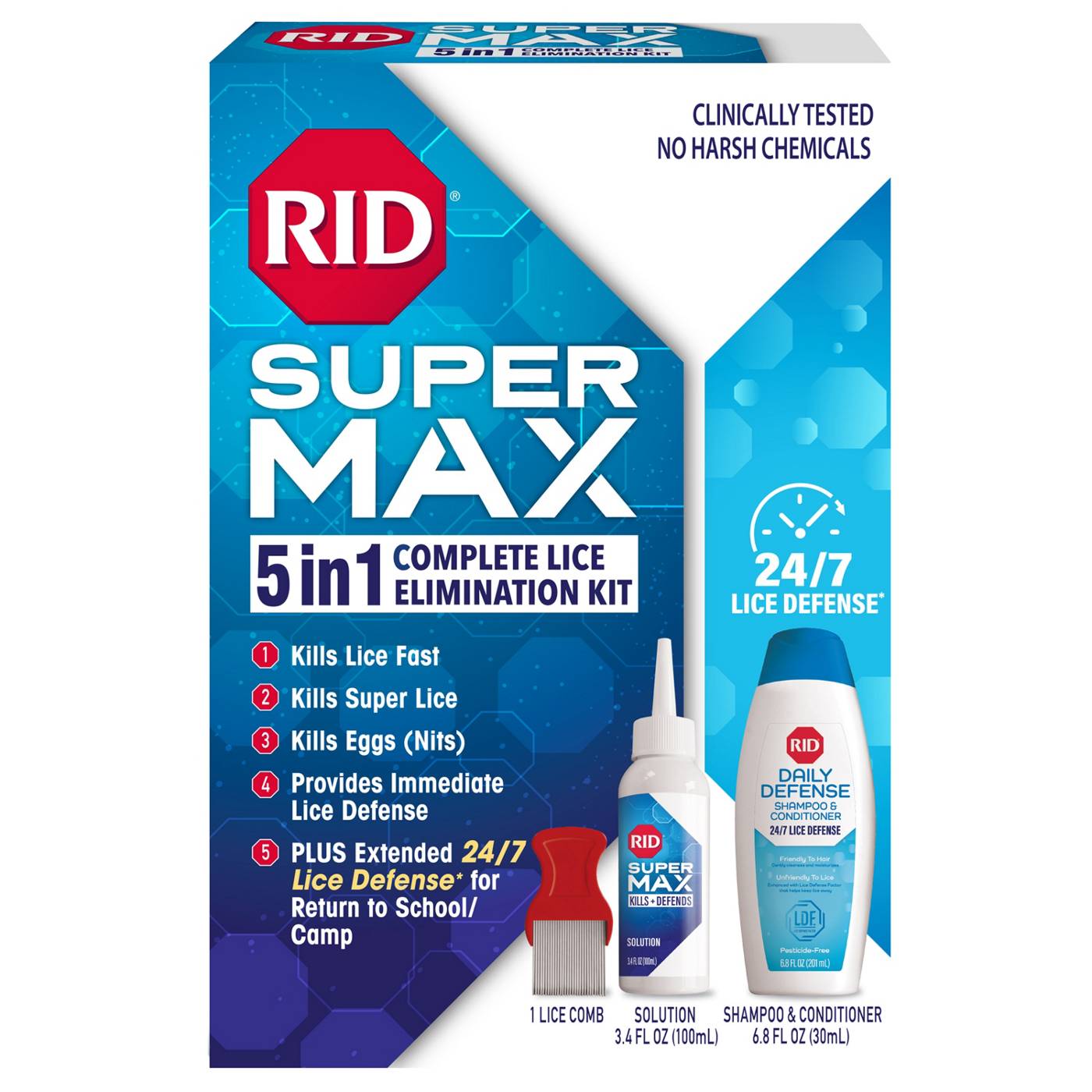 Rid Super Max 5-in-1 Complete Lice Elimination Treatment Kit