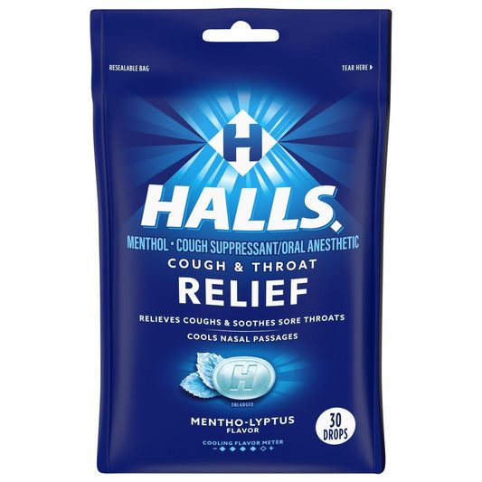 Halls Relief, Menthol, Cough Suppressant/Oral Anesthetic, Mentho-Lyptus Flavor, 30 Drops