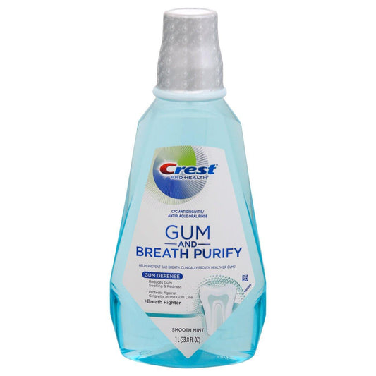Crest Gum And Breath Purify Oral Rinse Smooth Mint, 33.8 Fl Oz