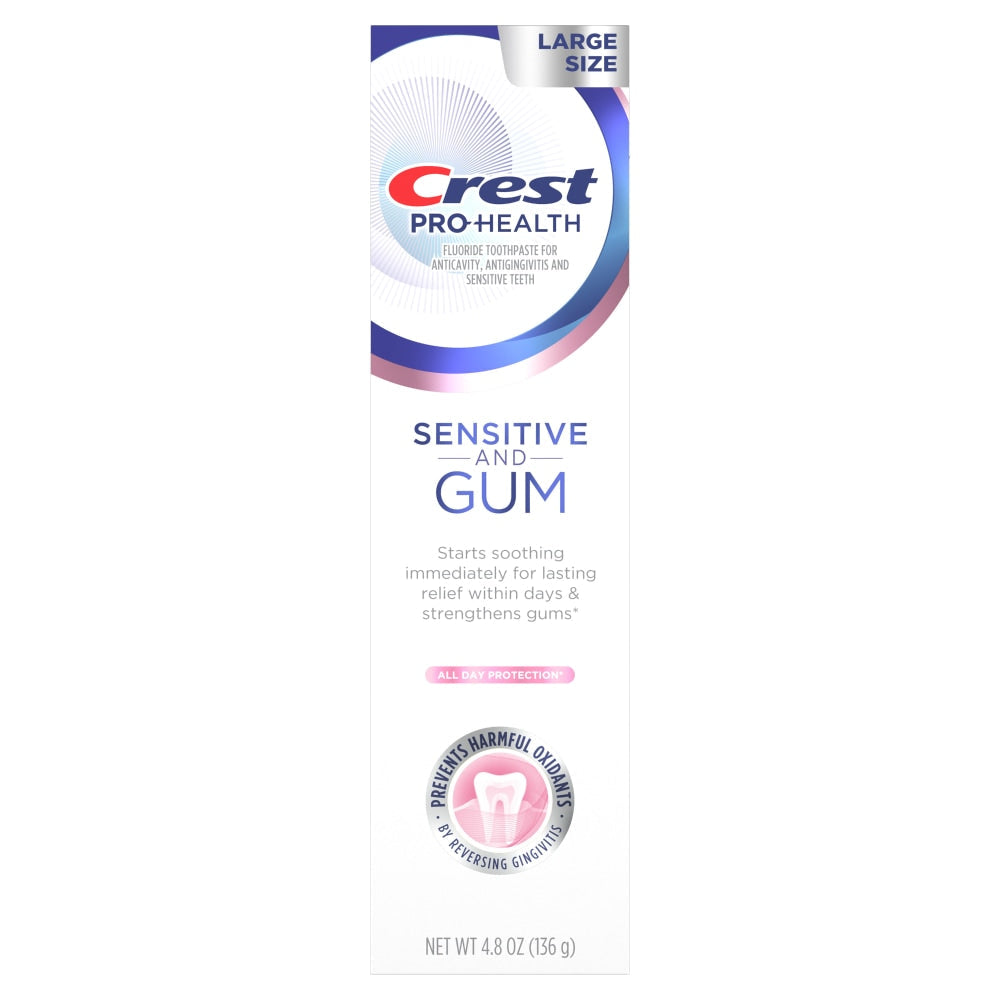 Crest Toothpaste, Sensitive And Gum, All Day Protection, Large Size