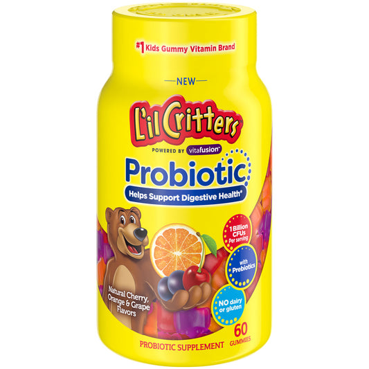 L'il Critters Probiotic Gummies, Cherry, Orange & Grape