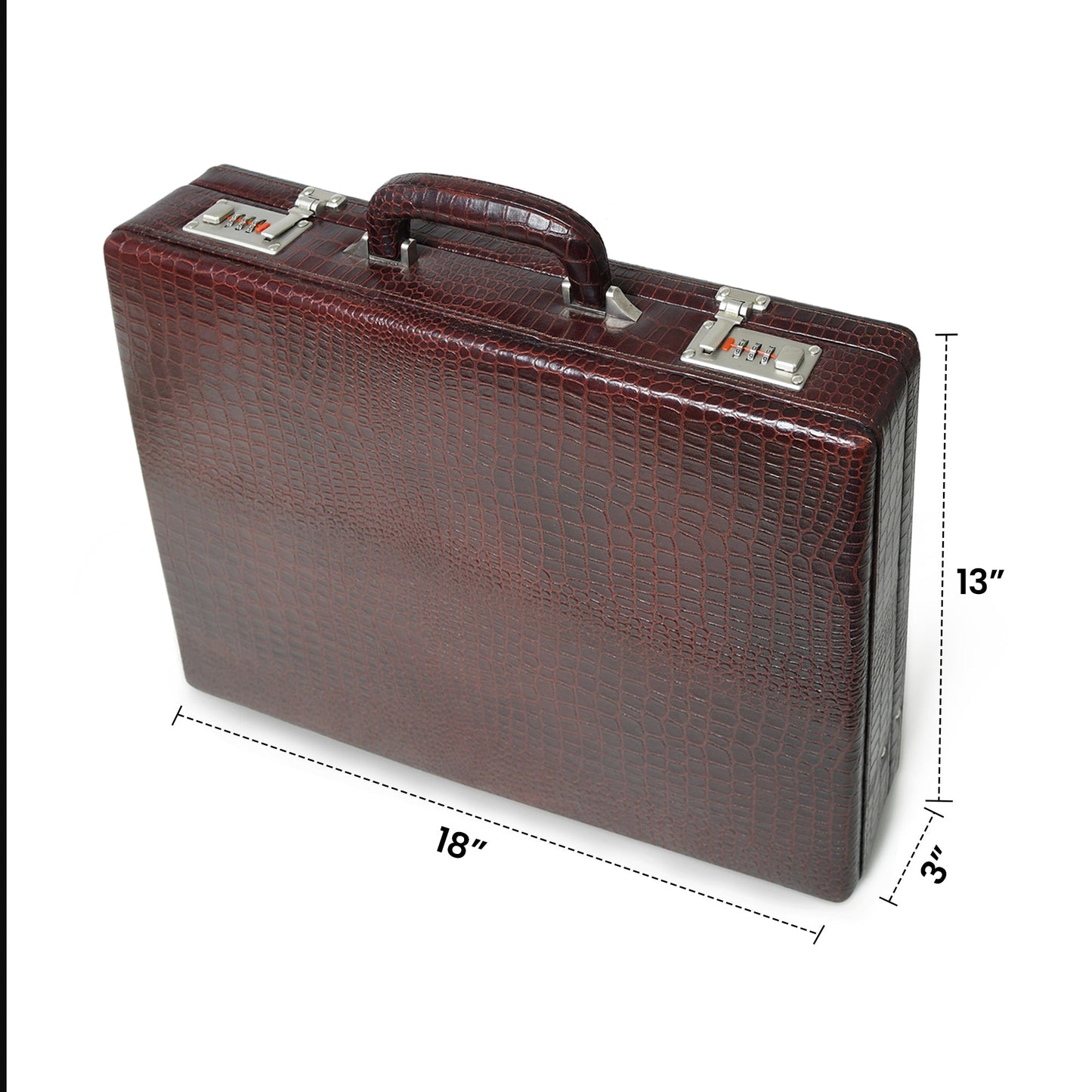 Executive Croco Leather Briefcase/Suitcase- Brown - Osadia Concept Store