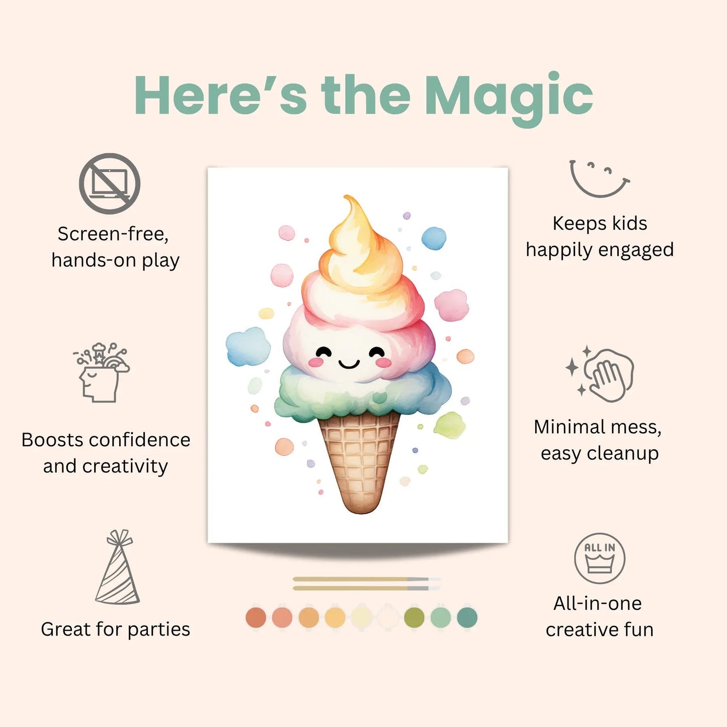 Happy Rainbow Watercolor Kit for Kids