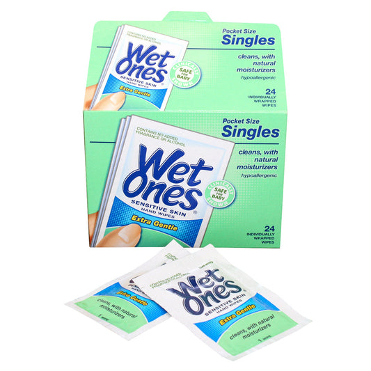 Wet Ones Sensitive Skin Hand Wipes, Singles Extra Gentle Fragrance & Alcohol Free