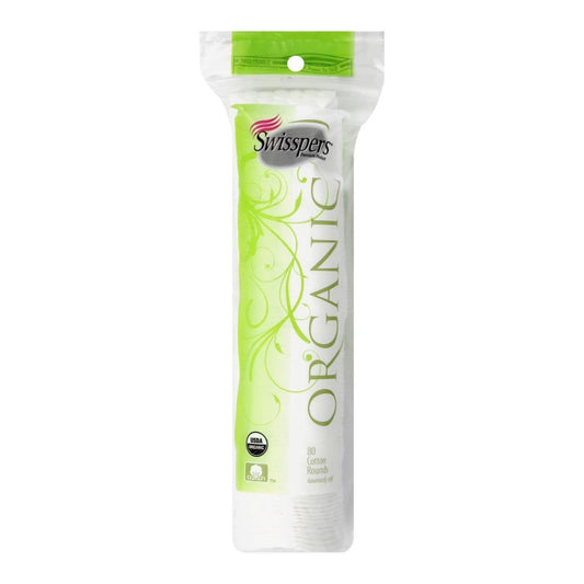 Swisspers Organic Cotton Rounds, 80 Pc