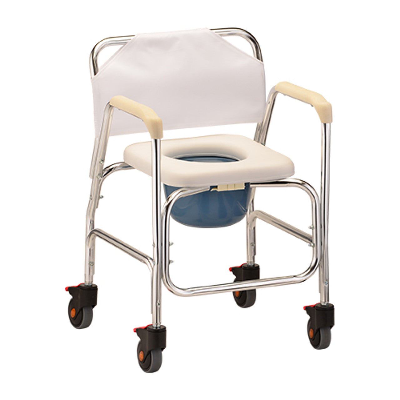 Nova Shower Chair Commode With Wheels - White