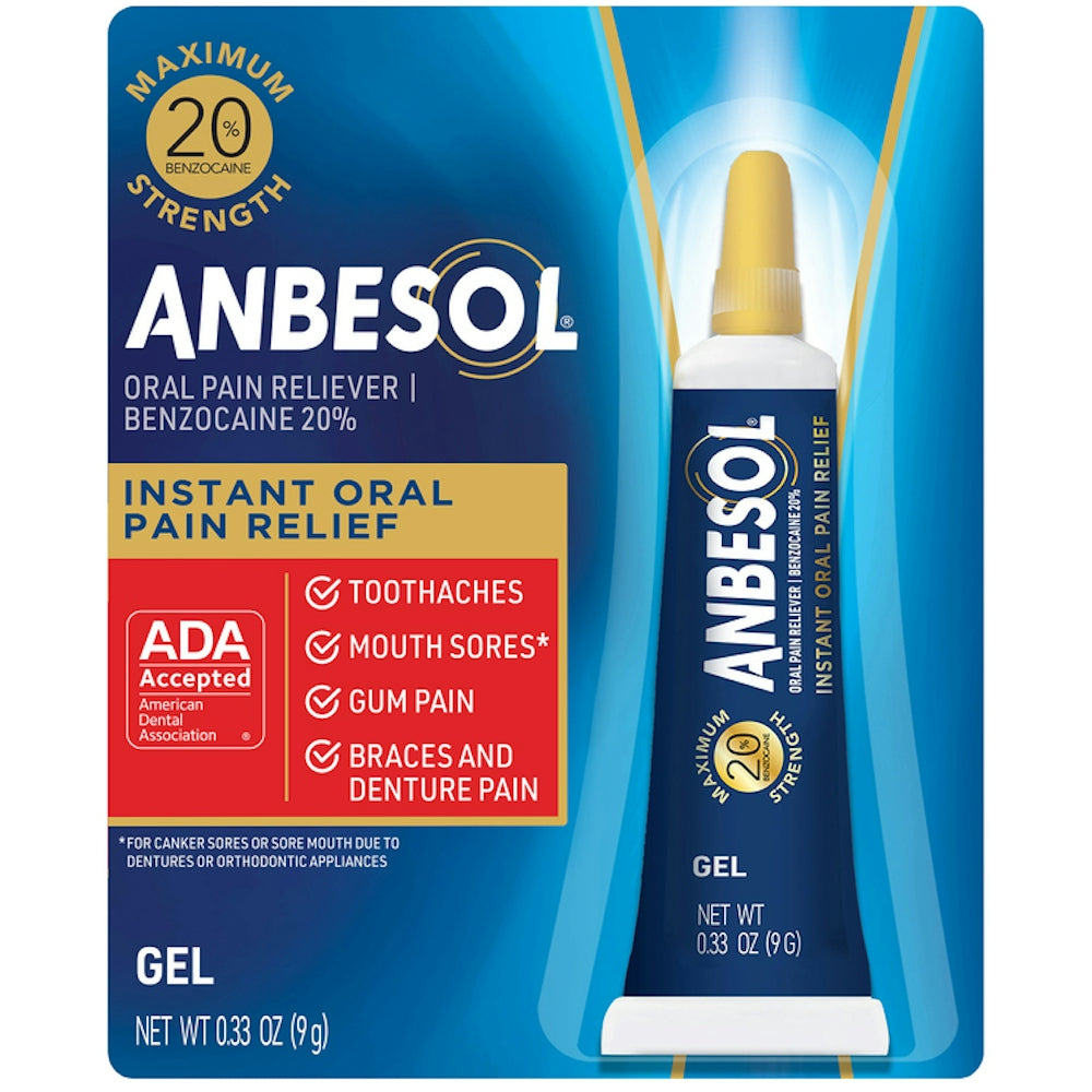Anbesol Instant Oral Pain Relief Maximum Strength Gel, 0.33 Ounce