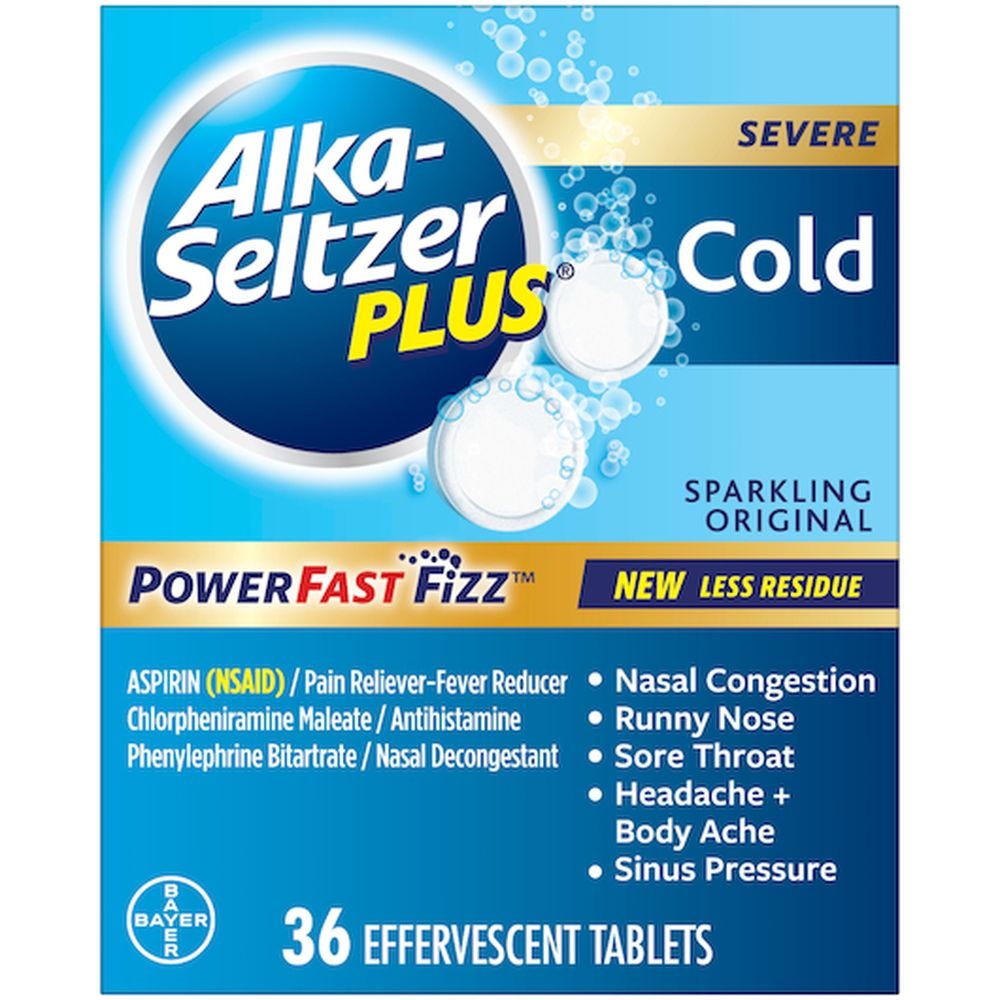 Alka-Seltzer Severe Cold, Sparkling Original Flavor, Tablets