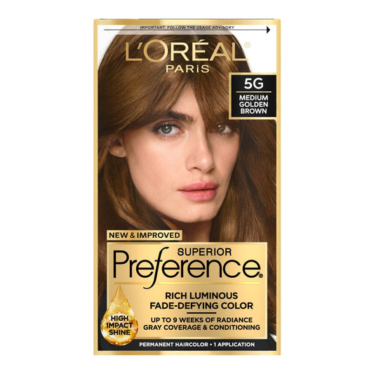 Superior Preference L'Oreal Paris Hair Color, Warmer, Medium Golden Brown 5G