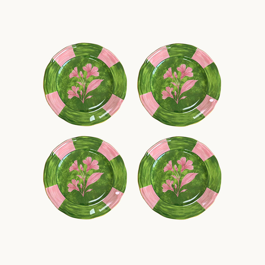 Josephine green dessert plate (set of 4)