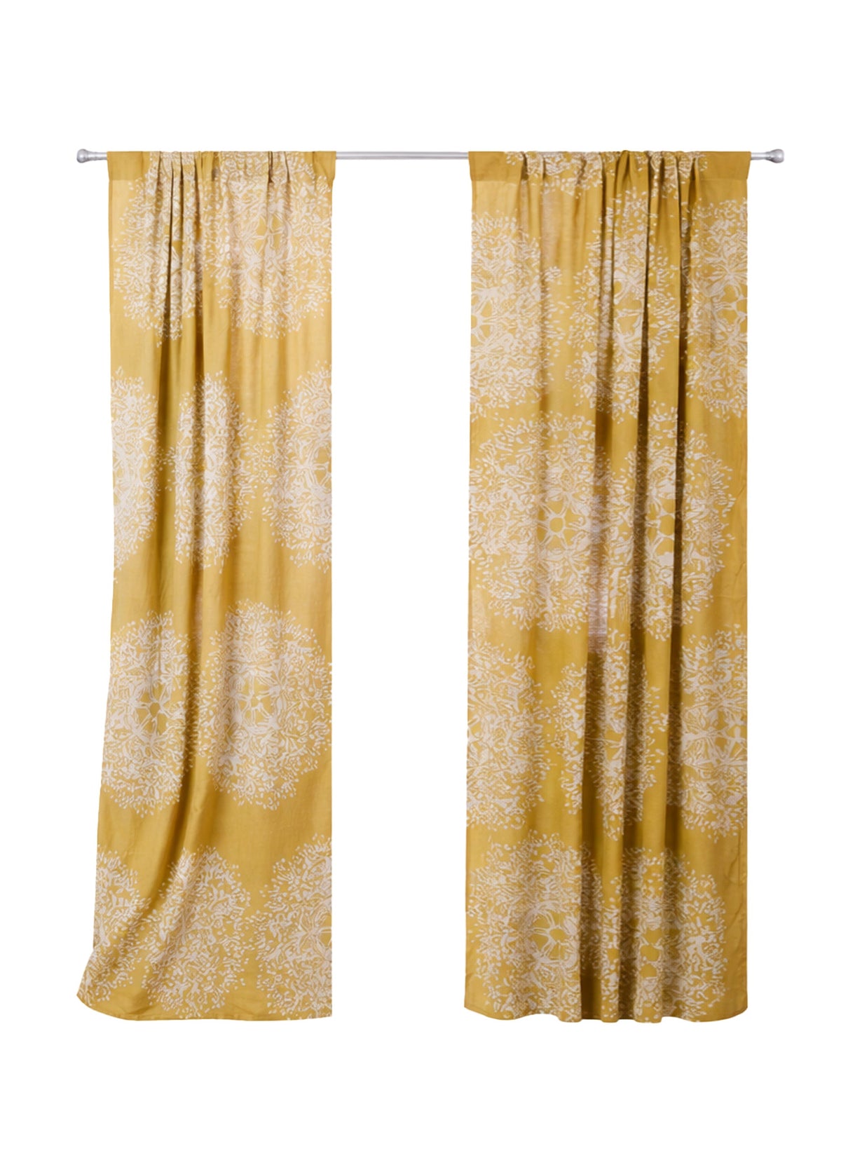 Handmade Curtain, 84-inch Long Cotton Panel - Forest Tree